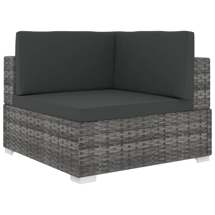 hjørnesæde til sofa 1 stk. med hynder polyrattan grå