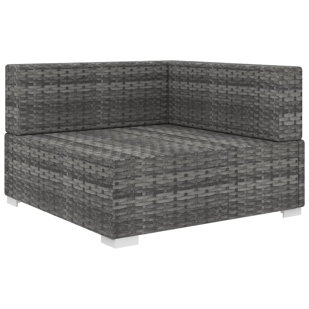 hjørnesæde til sofa 1 stk. med hynder polyrattan grå