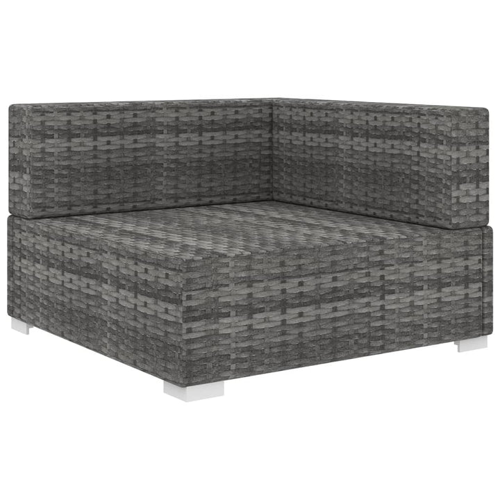 hjørnesæde til sofa 1 stk. med hynder polyrattan grå