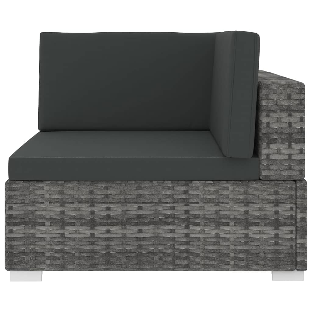 hjørnesæde til sofa 1 stk. med hynder polyrattan grå