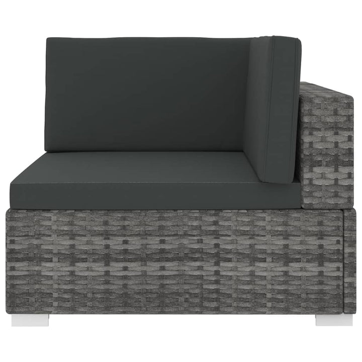 hjørnesæde til sofa 1 stk. med hynder polyrattan grå