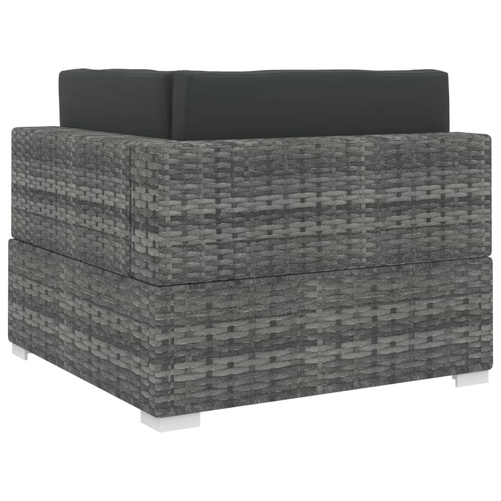 hjørnesæde til sofa 1 stk. med hynder polyrattan grå