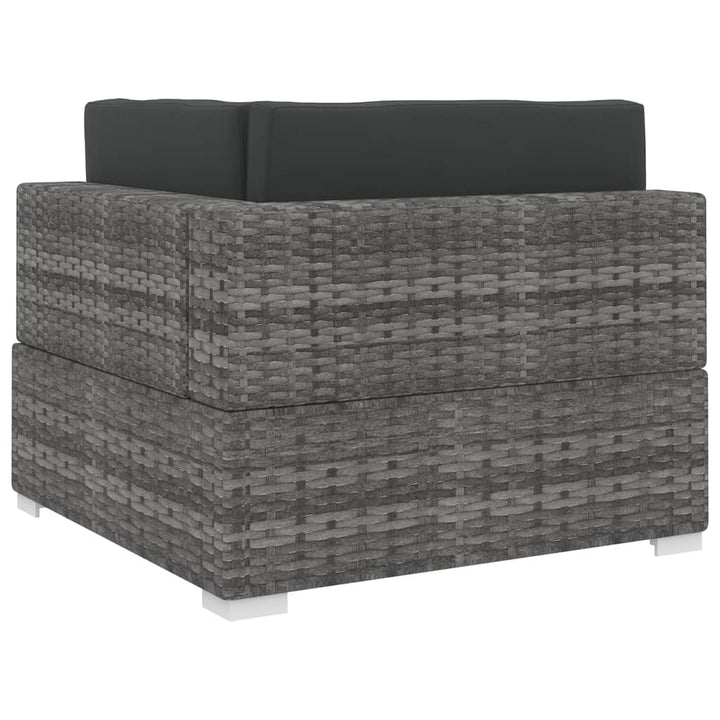 hjørnesæde til sofa 1 stk. med hynder polyrattan grå