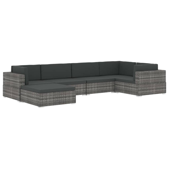 hjørnesæde til sofa 1 stk. med hynder polyrattan grå