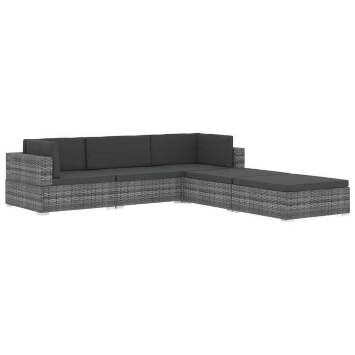 hjørnesæde til sofa 1 stk. med hynder polyrattan grå