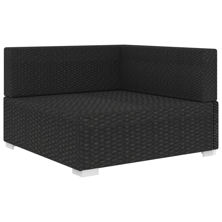 hjørnesæde til sofa 1 stk. med hynder polyrattan sort