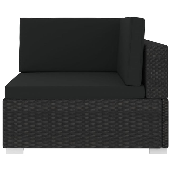 hjørnesæde til sofa 1 stk. med hynder polyrattan sort