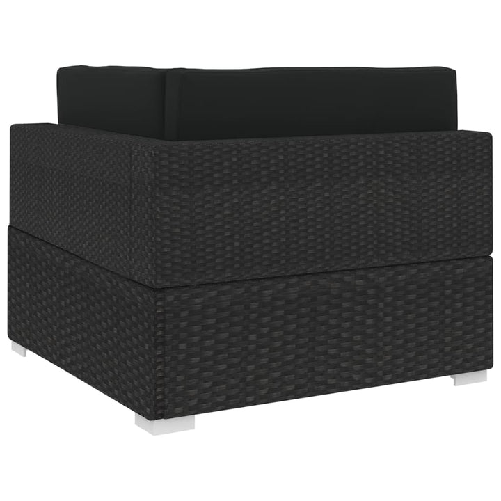 hjørnesæde til sofa 1 stk. med hynder polyrattan sort