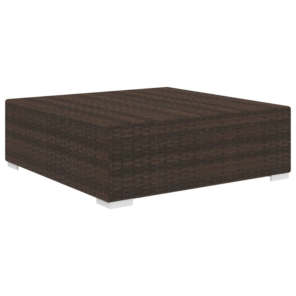 fodskammel til sofa 1 stk. med hynde polyrattan brun