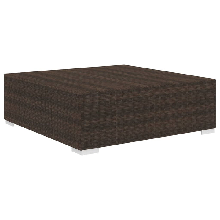 fodskammel til sofa 1 stk. med hynde polyrattan brun