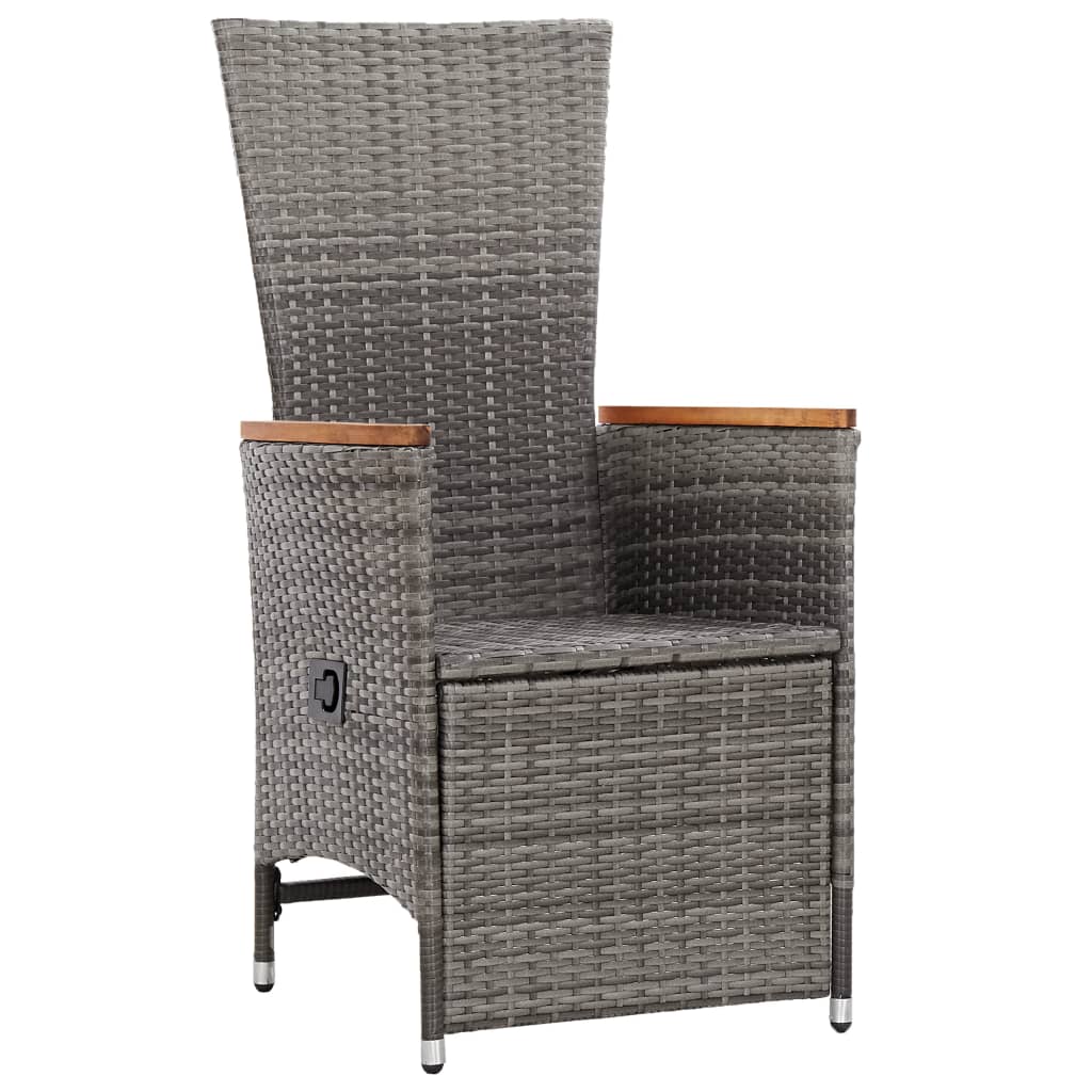 havelænestole 2 stk. med hynder polyrattan grå