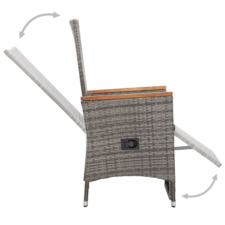 havelænestole 2 stk. med hynder polyrattan grå