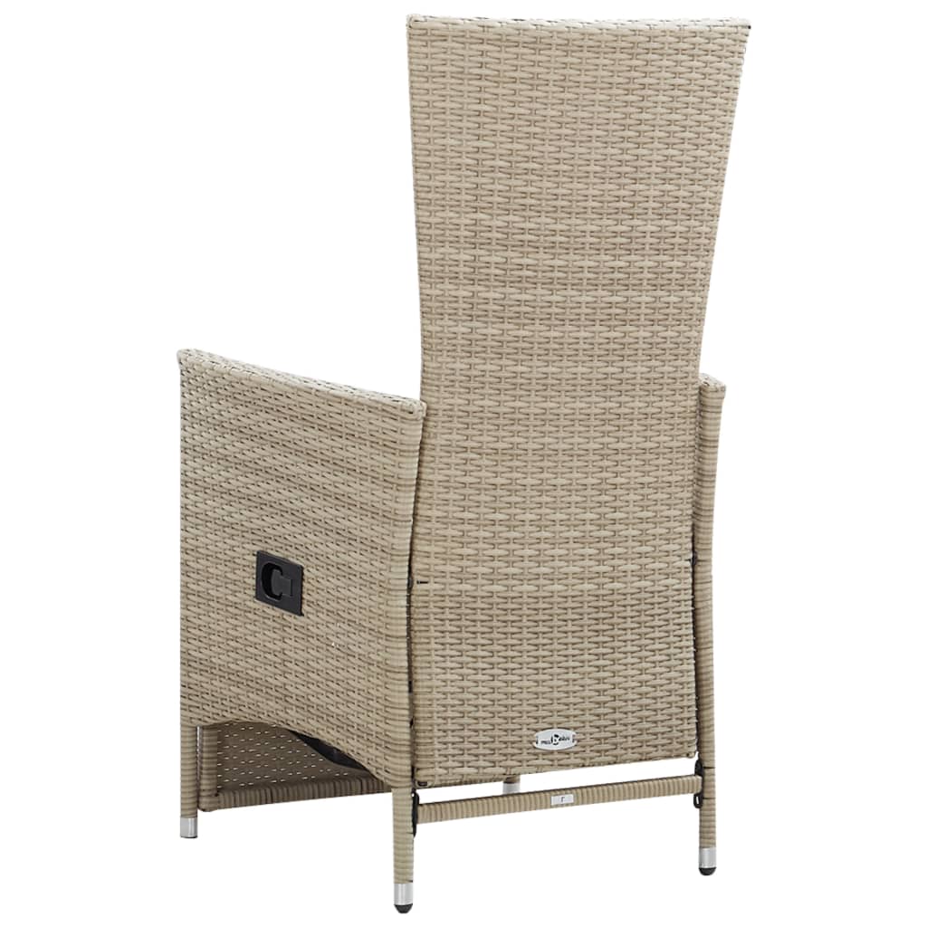 havelænestole 2 stk. med hynder polyrattan beige