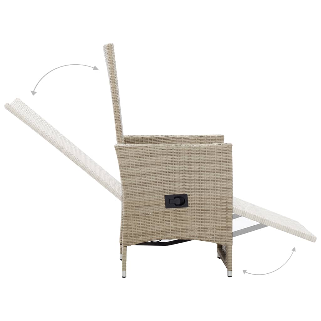 havelænestole 2 stk. med hynder polyrattan beige