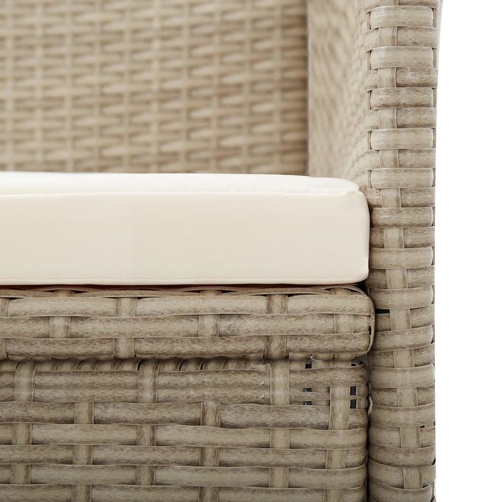 havelænestole 2 stk. med hynder polyrattan beige