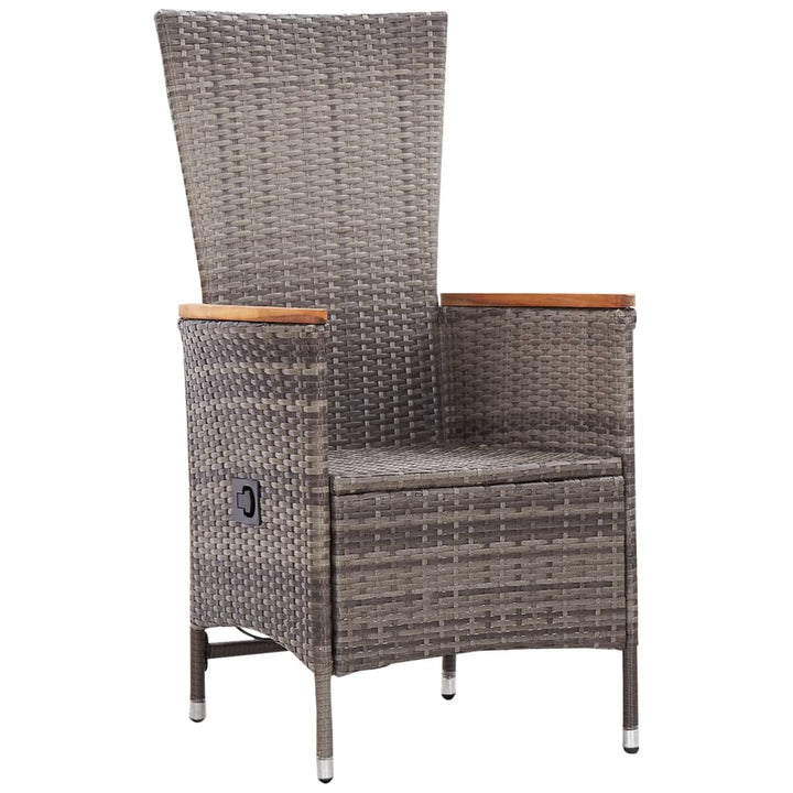 havestole 2 stk. med hynder polyrattan grå