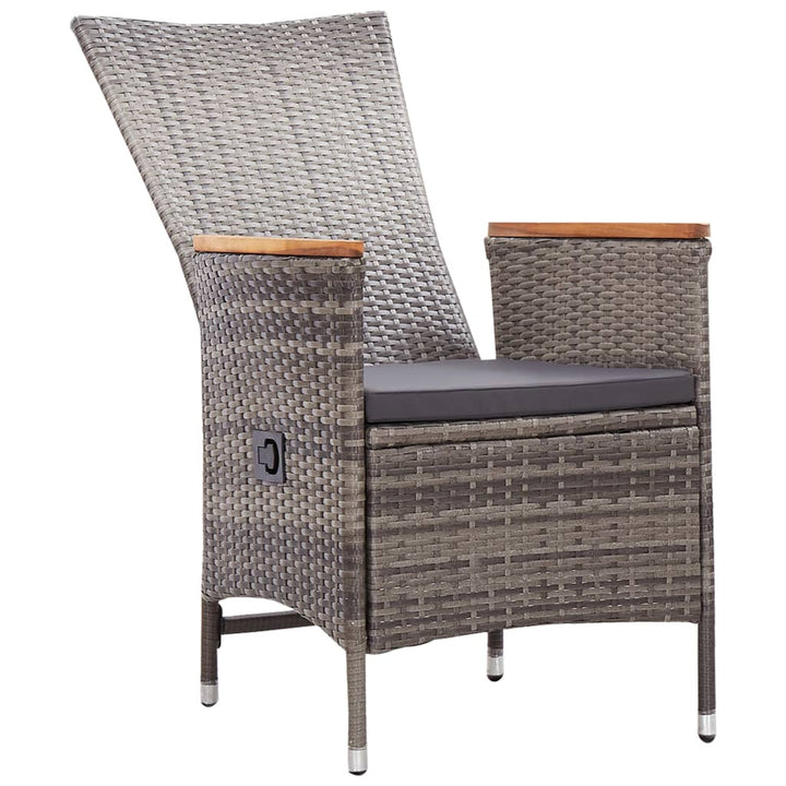havestole 2 stk. med hynder polyrattan grå