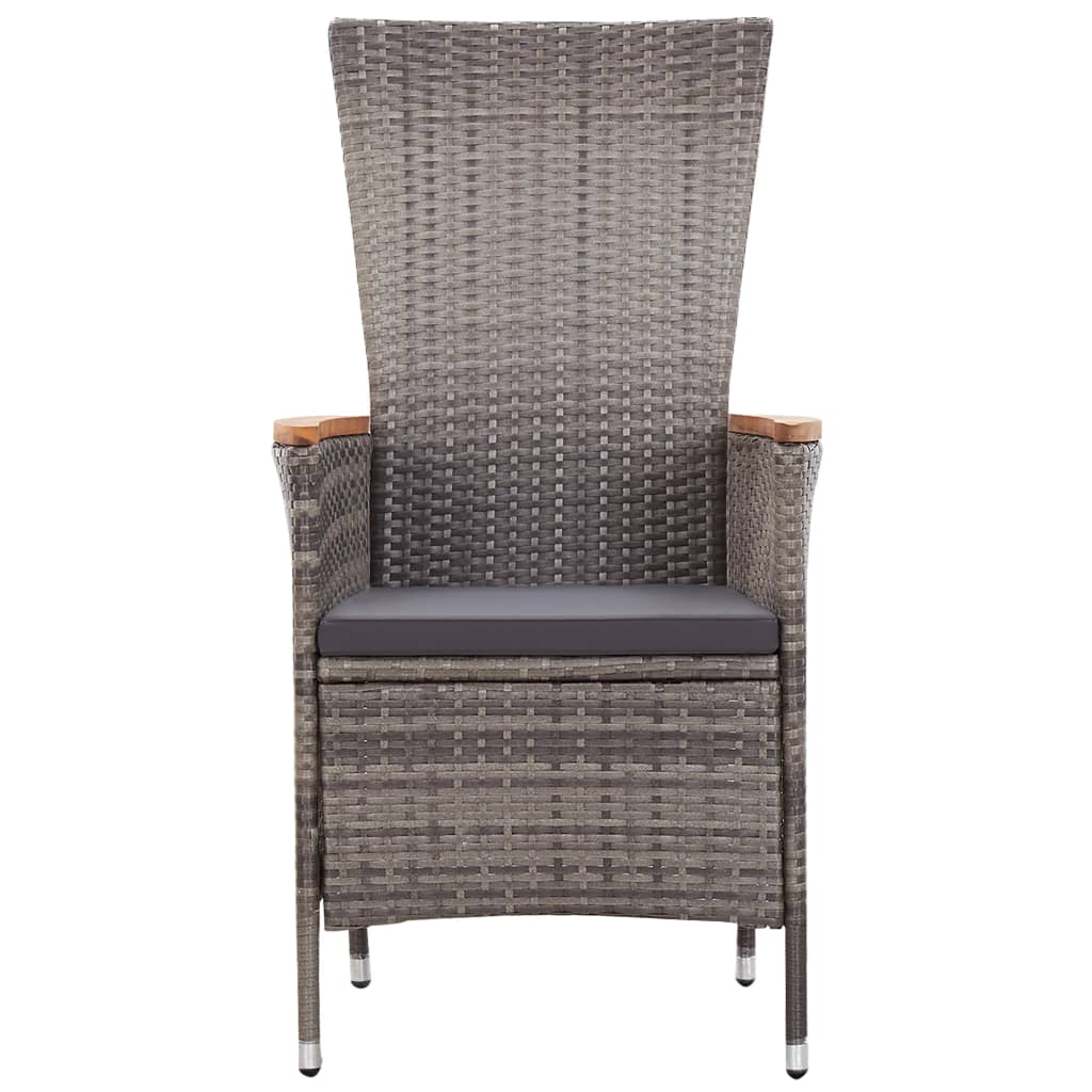 havestole 2 stk. med hynder polyrattan grå