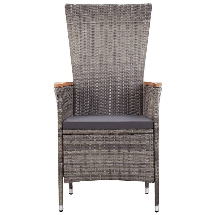 havestole 2 stk. med hynder polyrattan grå