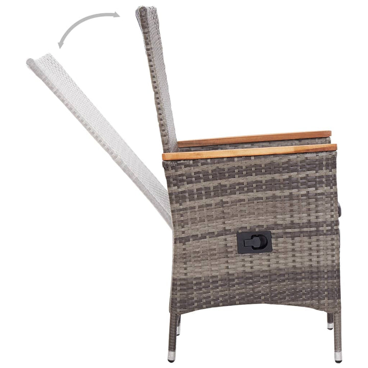 havestole 2 stk. med hynder polyrattan grå