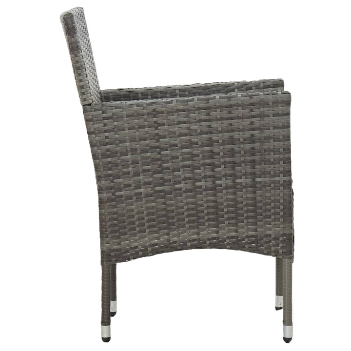 spisebordsstole til haven 2 stk. polyrattan grå