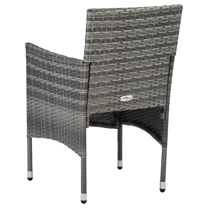 spisebordsstole til haven 2 stk. polyrattan grå