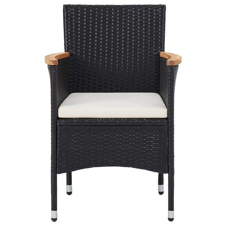spisebordsstole til haven 2 stk. polyrattan sort