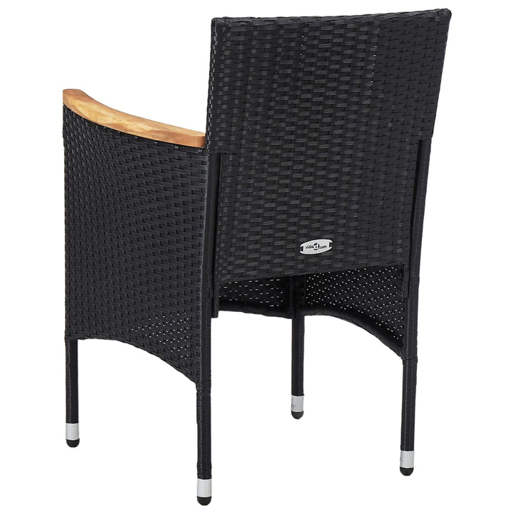spisebordsstole til haven 2 stk. polyrattan sort