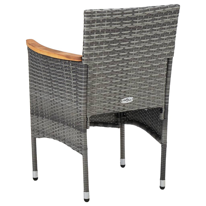 spisebordsstole til haven 2 stk. polyrattan grå