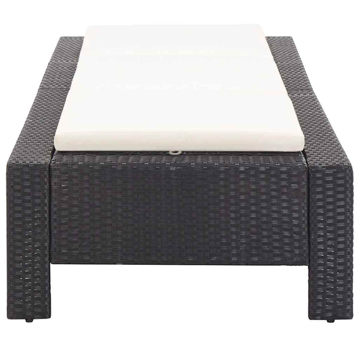 solseng med hynde polyrattan sort