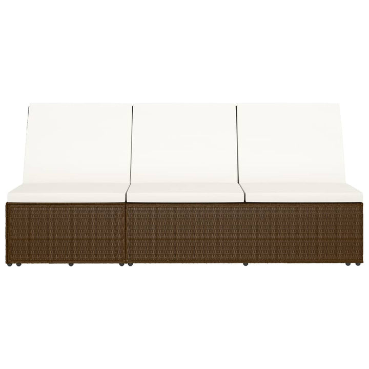konvertibel solseng med hynde polyrattan brun