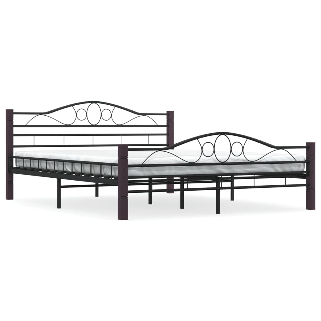 sengestel sort metal 160 x 200 cm