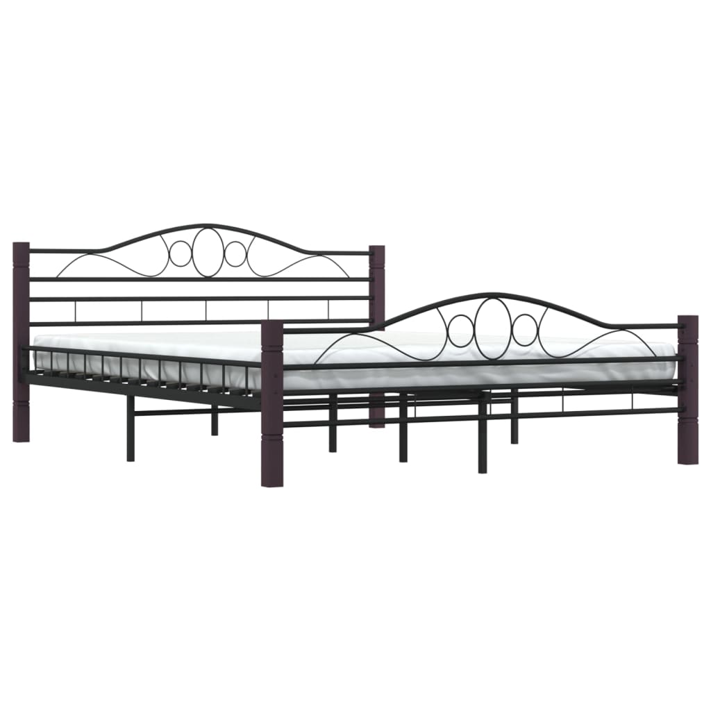 sengestel sort metal 160 x 200 cm