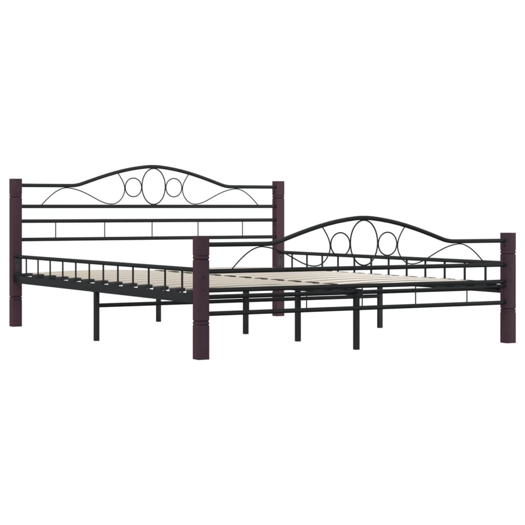 sengestel sort metal 160 x 200 cm