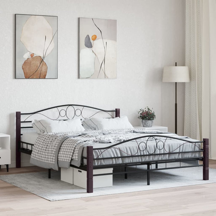 sengestel sort metal 160 x 200 cm