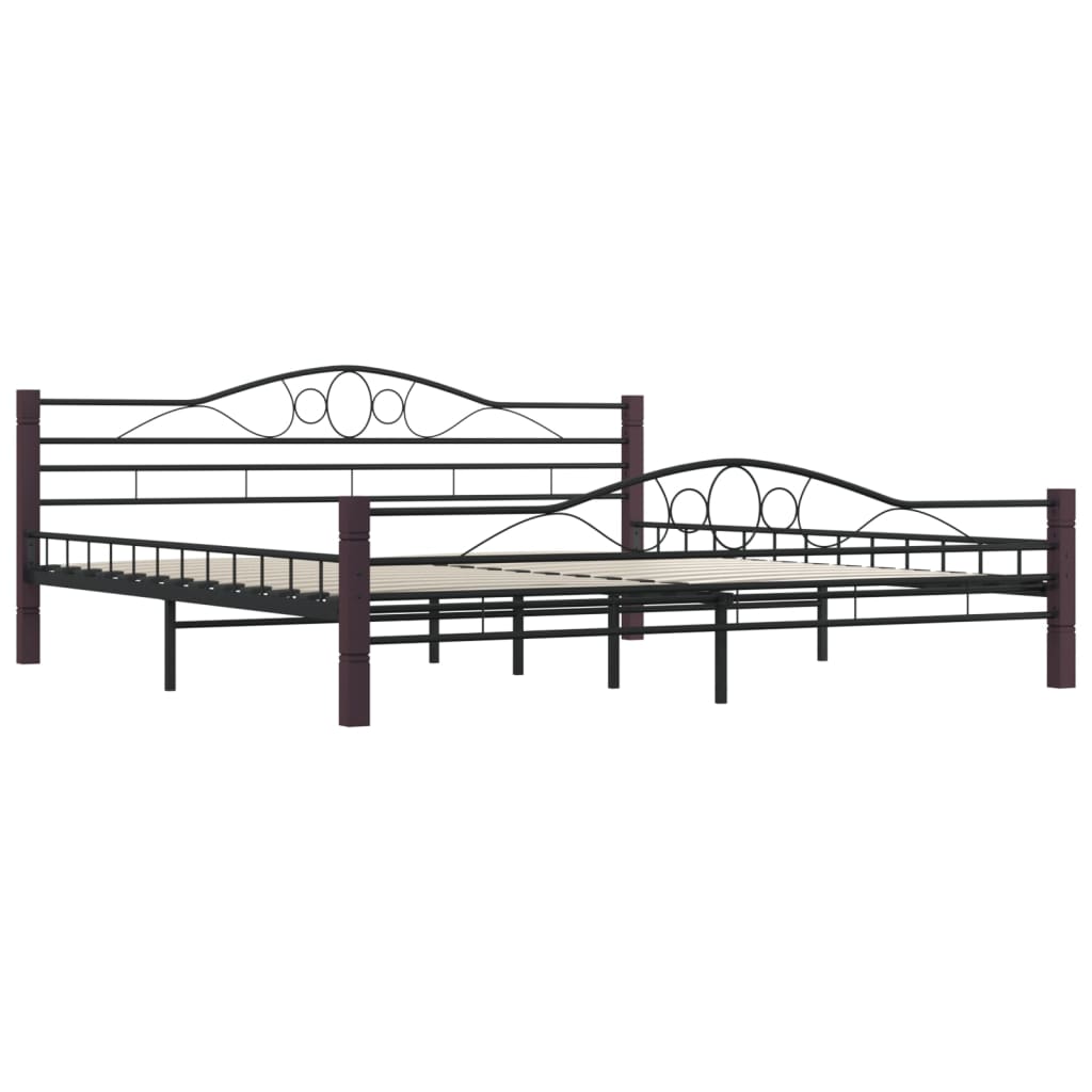 sengestel sort metal 180 x 200 cm