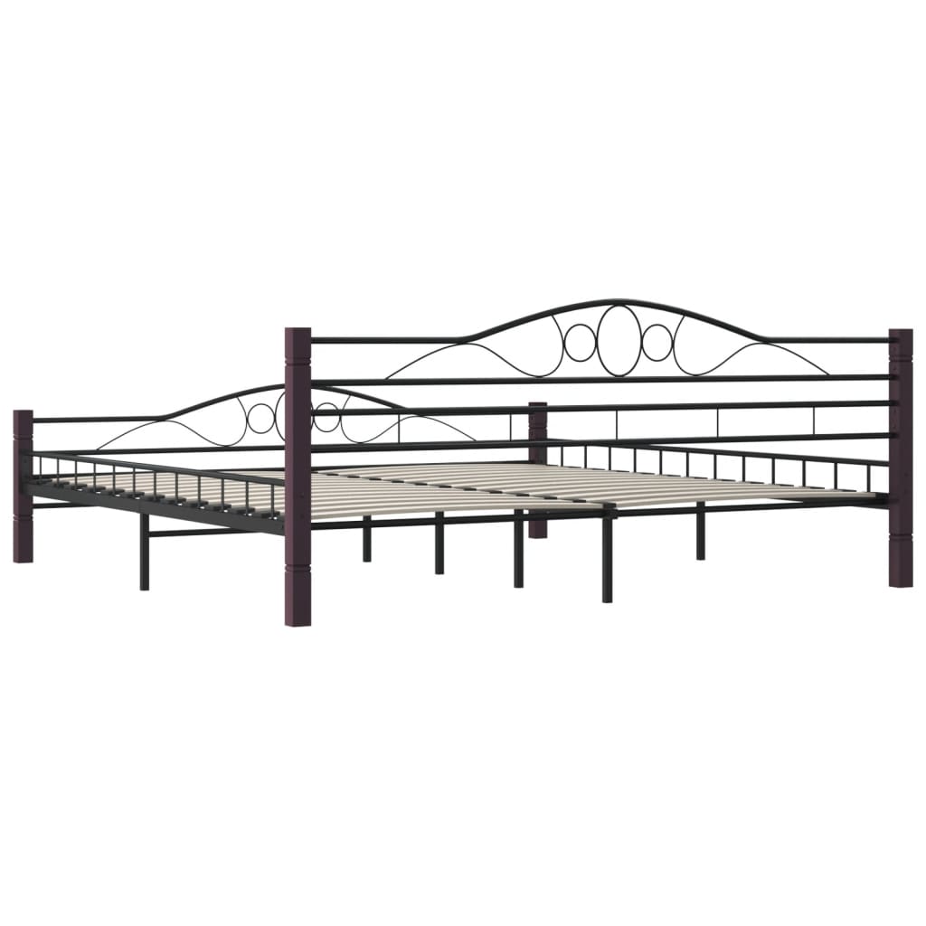 sengestel sort metal 180 x 200 cm