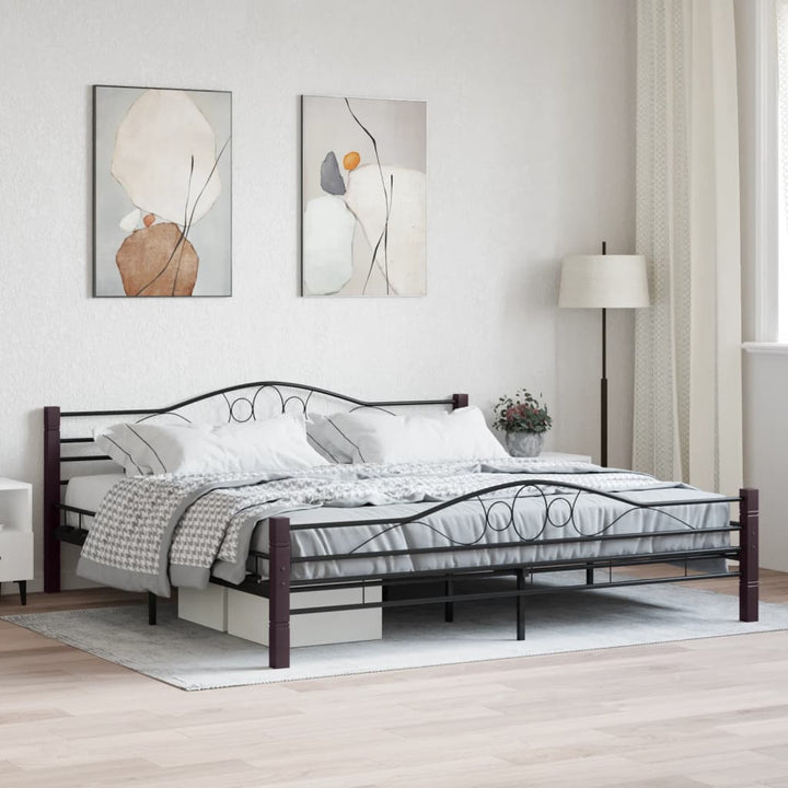 sengestel sort metal 180 x 200 cm
