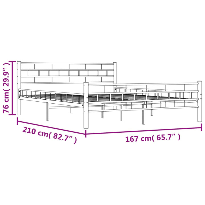 sengestel 160 x 200 cm metal hvid