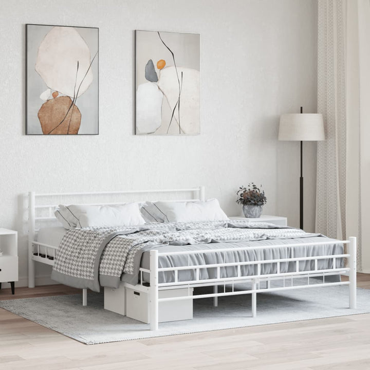 sengestel 160 x 200 cm metal hvid