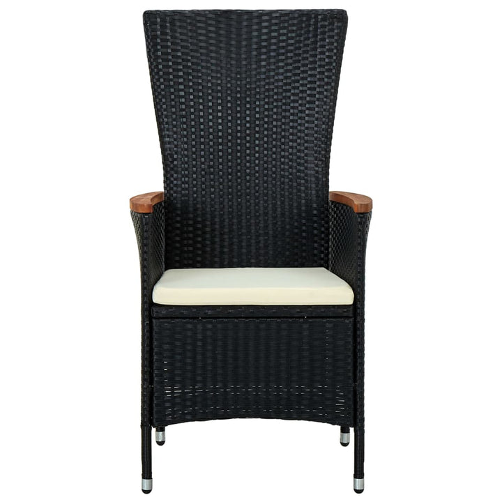 havestole 2 stk. med hynder polyrattan sort