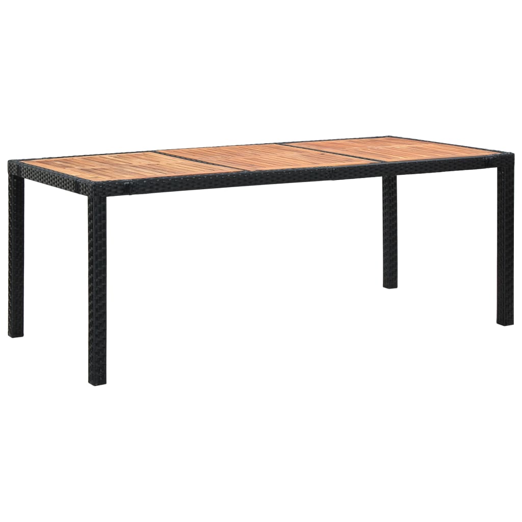 udendørs spisebordssæt 9 dele med hynder polyrattan sort