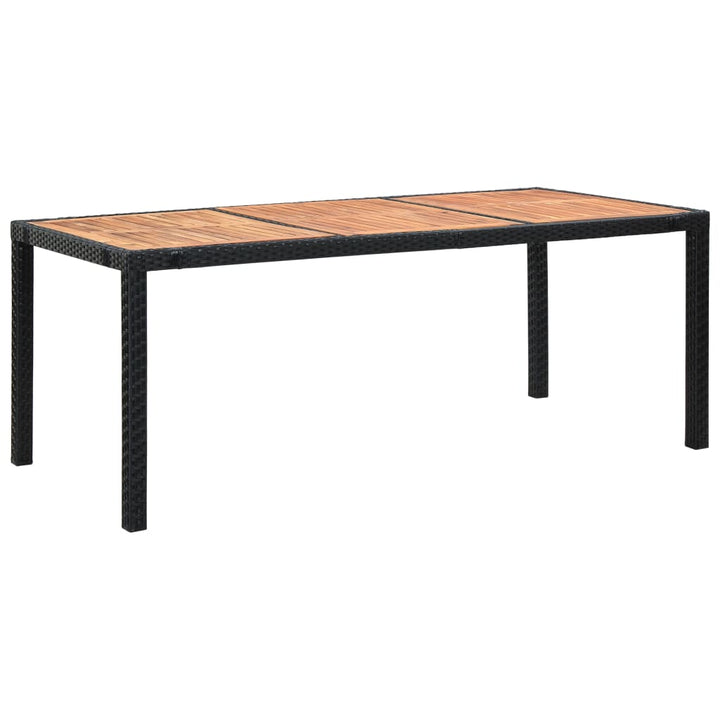 udendørs spisebordssæt 9 dele med hynder polyrattan sort