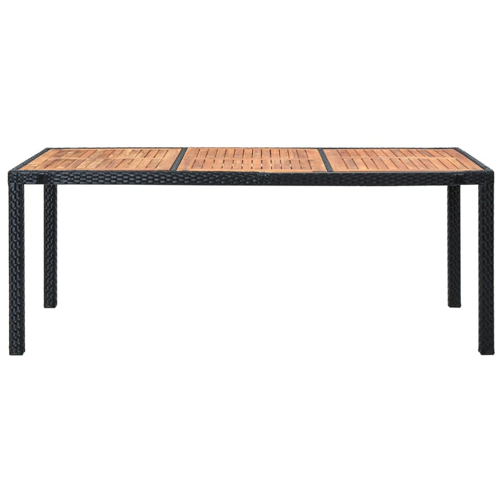 udendørs spisebordssæt 9 dele med hynder polyrattan sort
