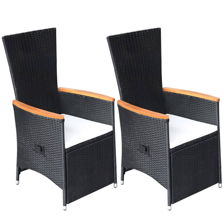 havelænestole 2 stk. med hynder polyrattan sort
