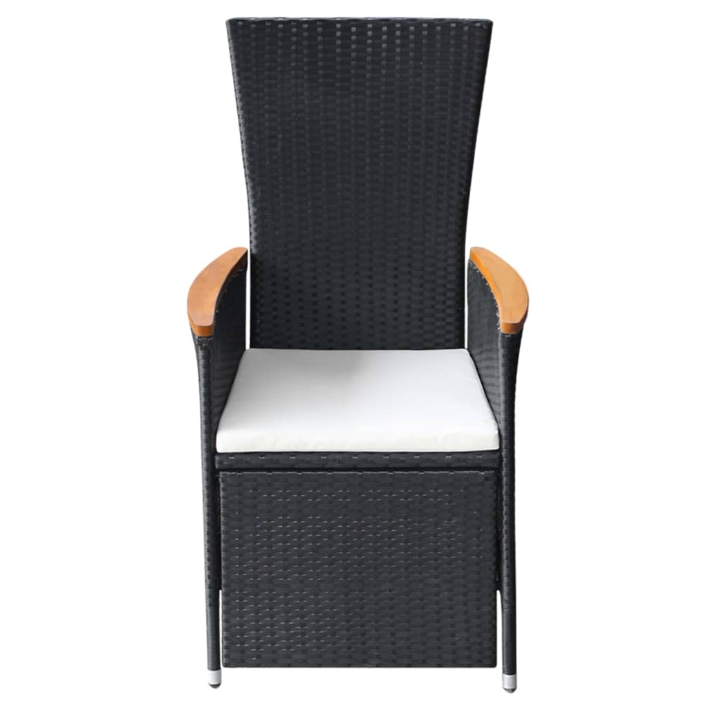 havelænestole 2 stk. med hynder polyrattan sort