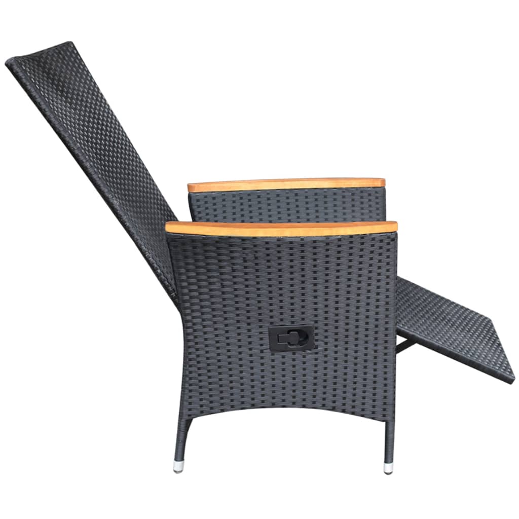 havelænestole 2 stk. med hynder polyrattan sort