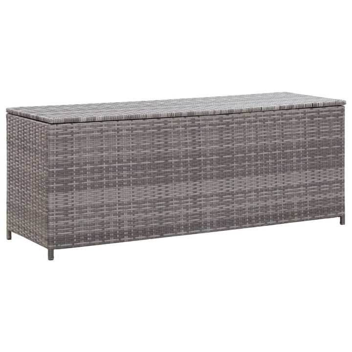 opbevaringskasse til haven 120x50x60 cm polyrattan grå