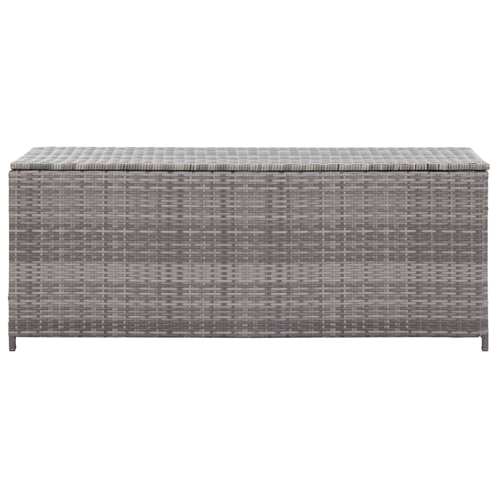 opbevaringskasse til haven 120x50x60 cm polyrattan grå