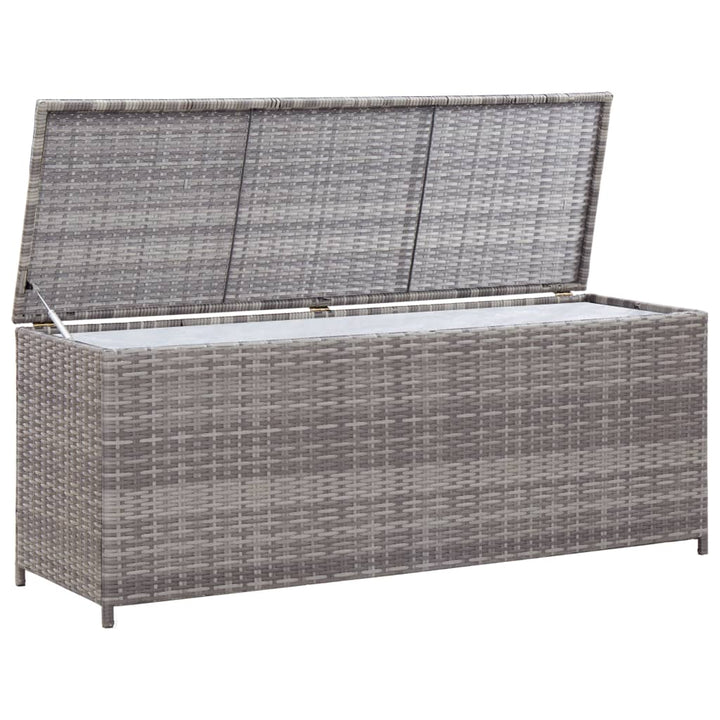 opbevaringskasse til haven 120x50x60 cm polyrattan grå